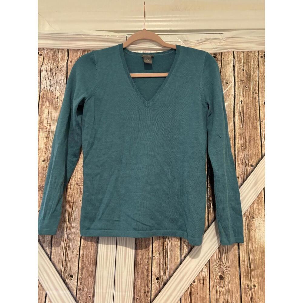 Womens Ann Taylor petites sz aqua sweater SMALL PULL ON L ARM...SEE PIC #291